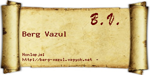 Berg Vazul névjegykártya